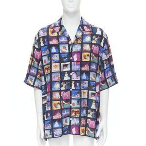 VERSACE DISNEY Limited Edition Cinderella print short bowling shirt EU42 XL